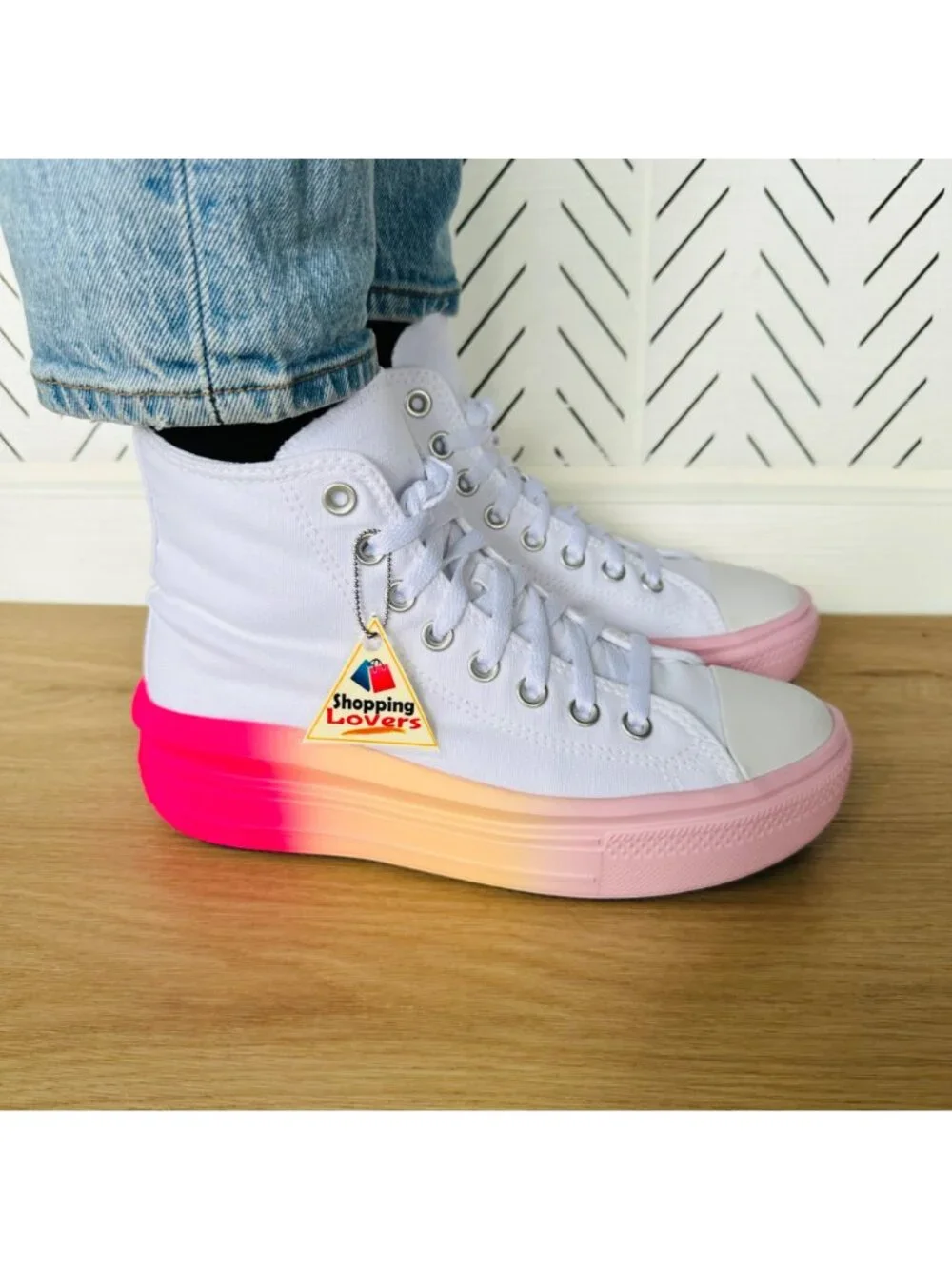 Converse Chuck Taylor Move Platform Ombre Sz 4.5 Big Kids Shoes Sneakers A07372C